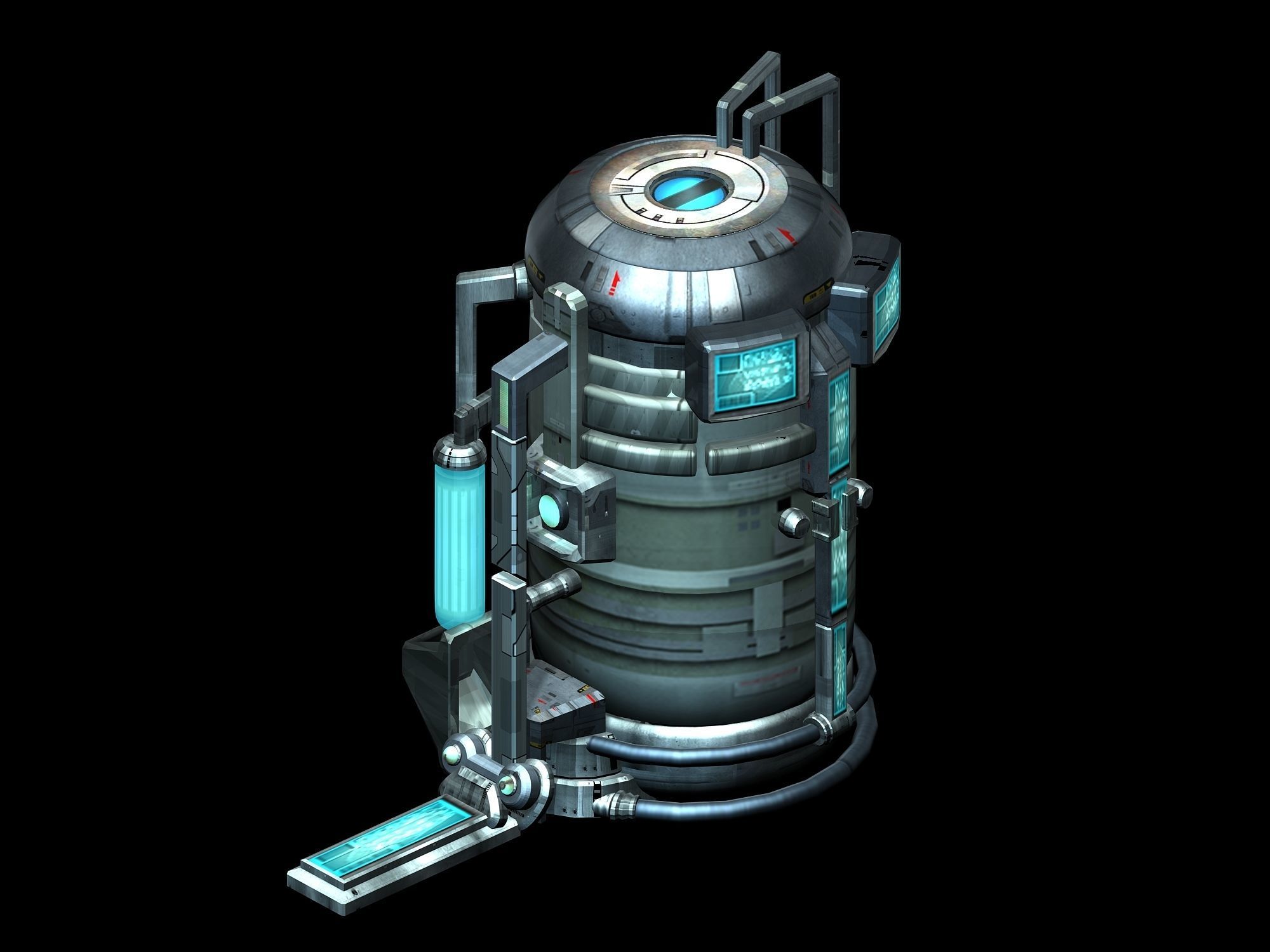 Future World - Ground Chemical Container 03 3D model_1