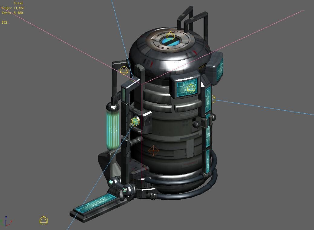 Future World - Ground Chemical Container 03 3D model_3