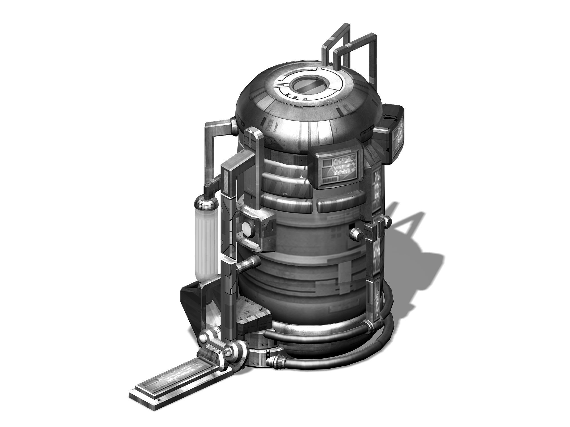 Future World - Ground Chemical Container 03 3D model_2