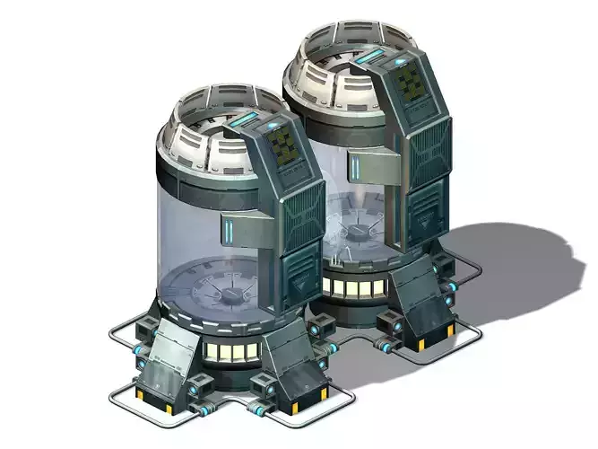 Future World - Ground Chemical Container 05 3D model