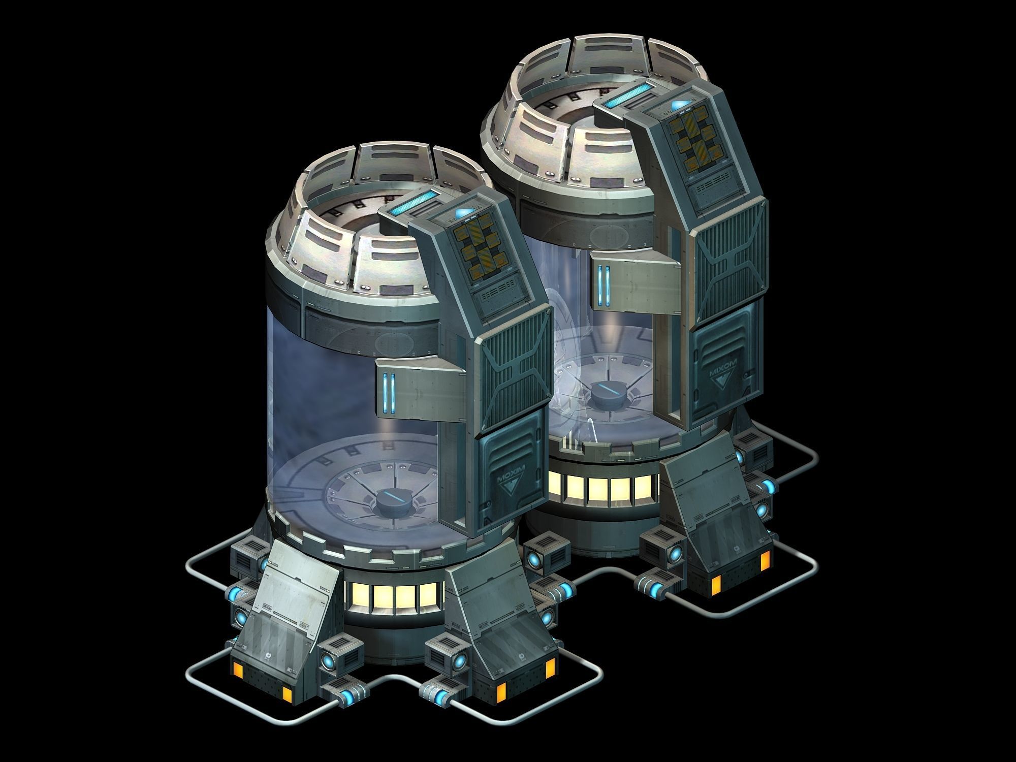 Future World - Ground Chemical Container 05 3D model_1