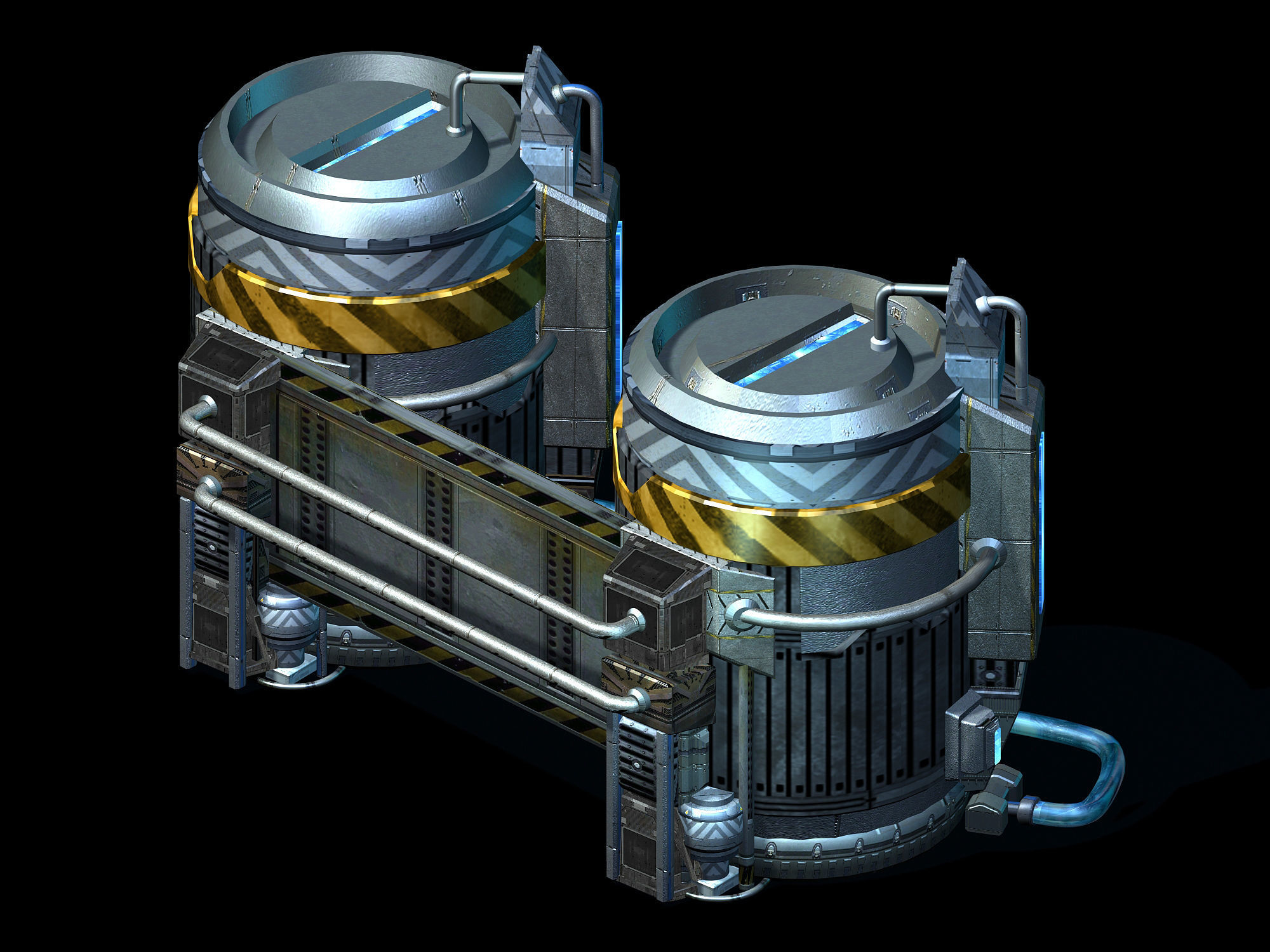 Future World - Ground Chemical Container 06 3D model_1