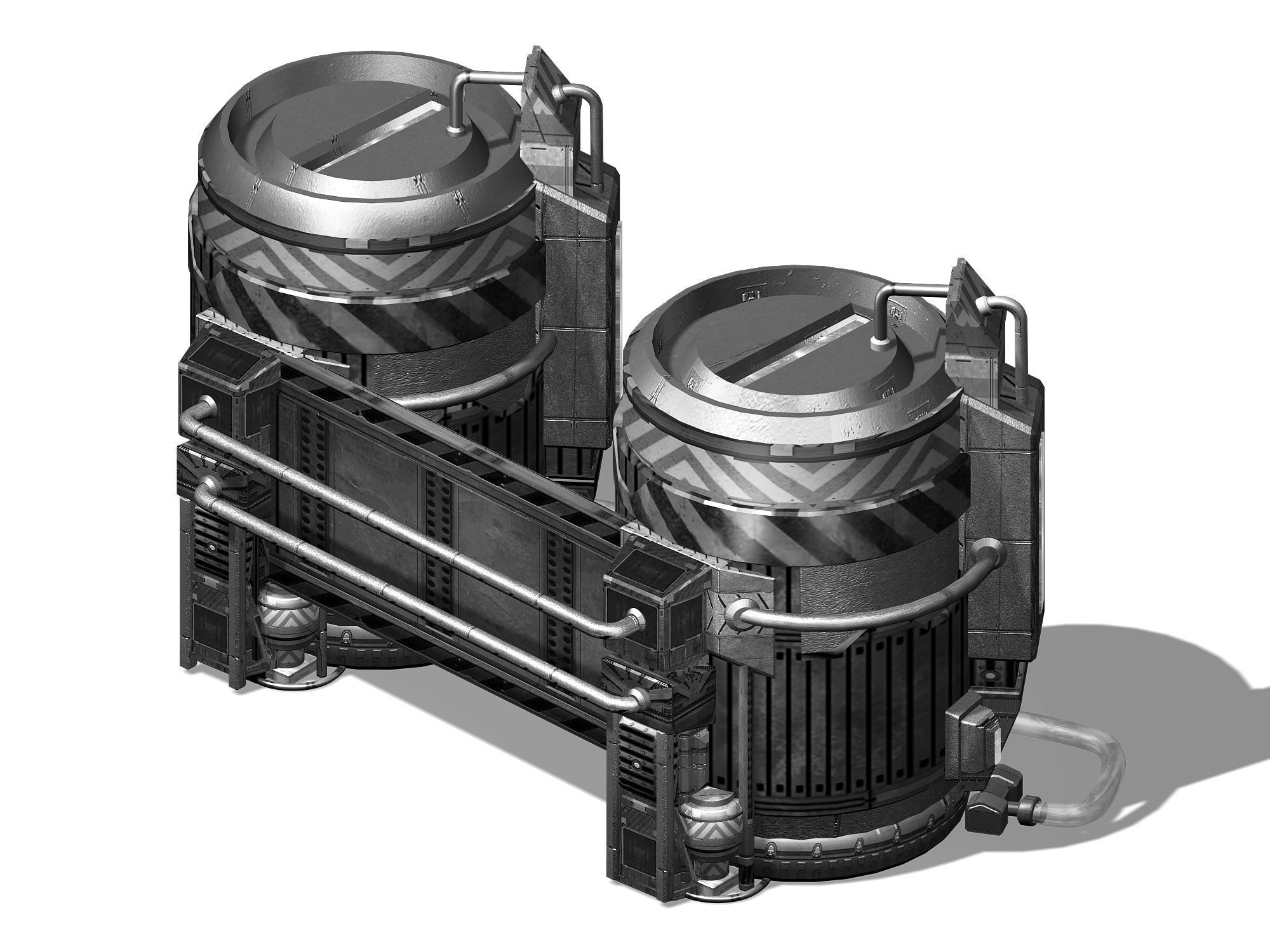 Future World - Ground Chemical Container 06 3D model_2