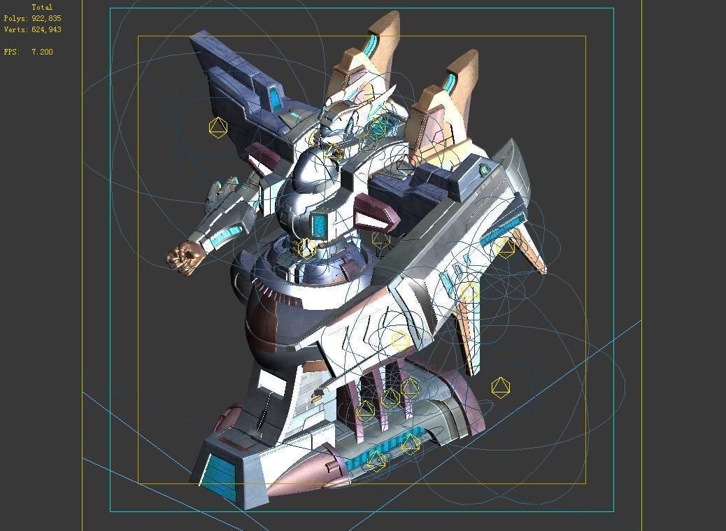 Future World - Mechanical Statue 03 3D model_4