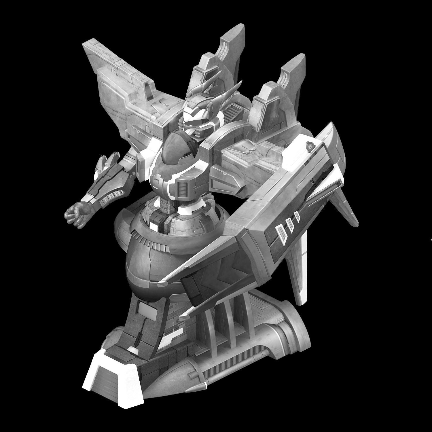 Future World - Mechanical Statue 03 3D model_2