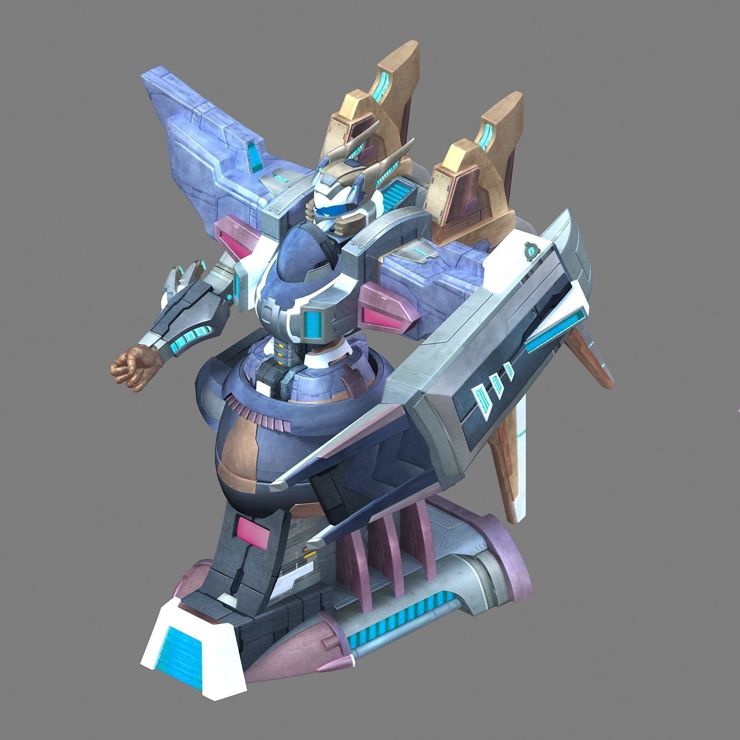 Future World - Mechanical Statue 03 3D model_1