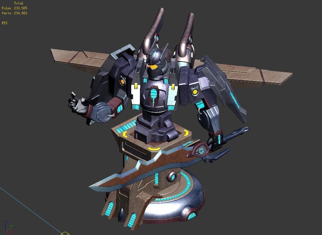 Future World - Mechanical and Mechanical Statue 04 3D model_4