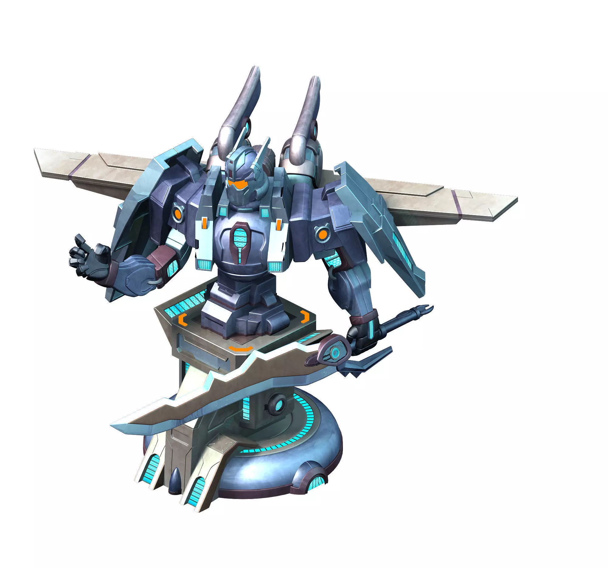 Future World - Mechanical and Mechanical Statue 04 3D model_0