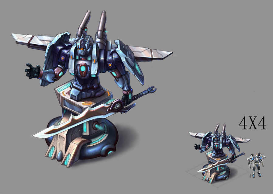 Future World - Mechanical and Mechanical Statue 04 3D model_3