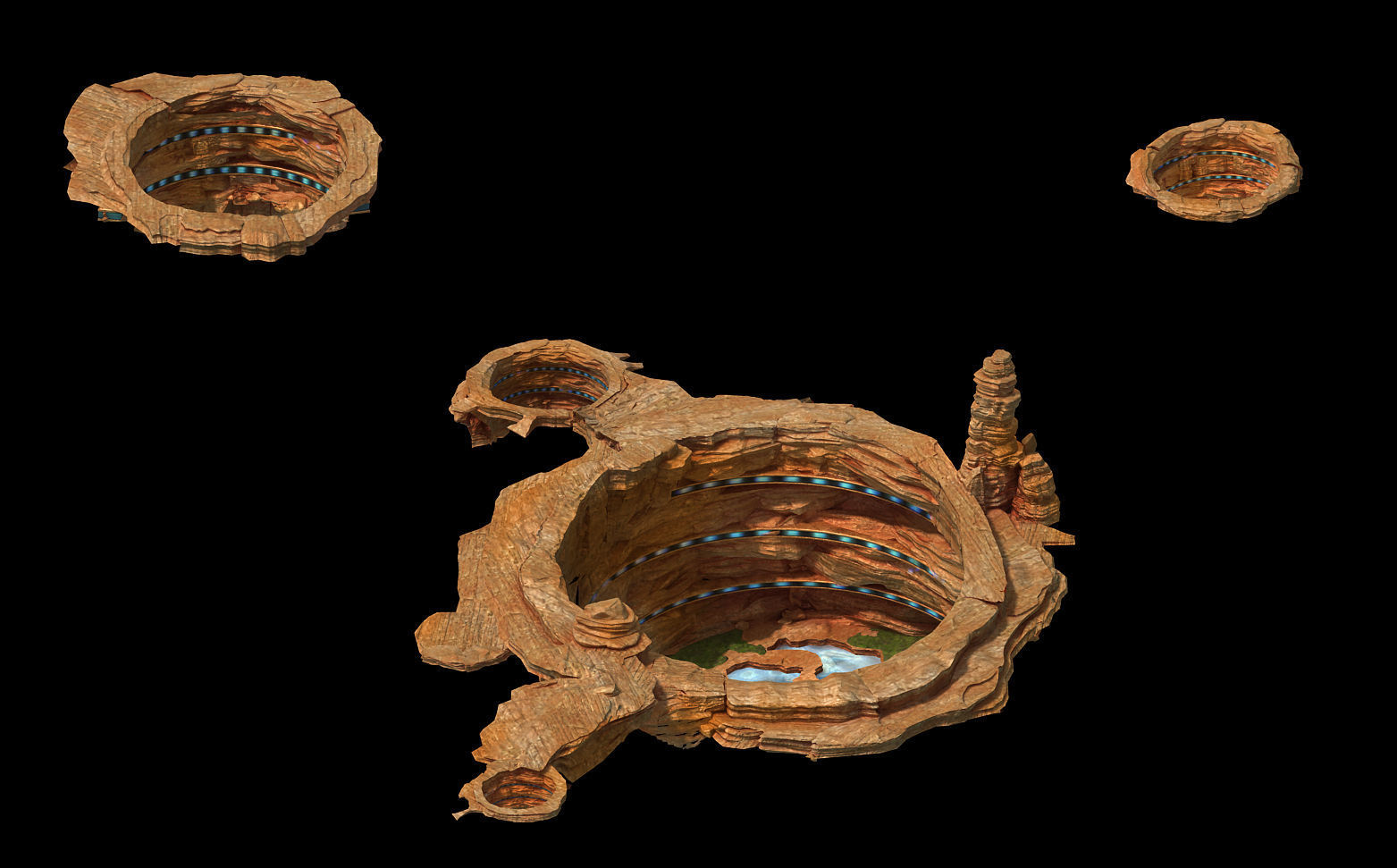 Future World - Meteor Crater 3D model_1