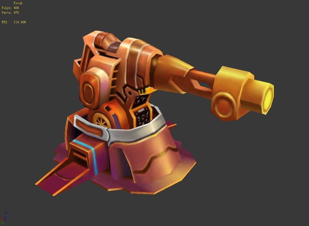 Rotating turret - flame type 01 3D model_4