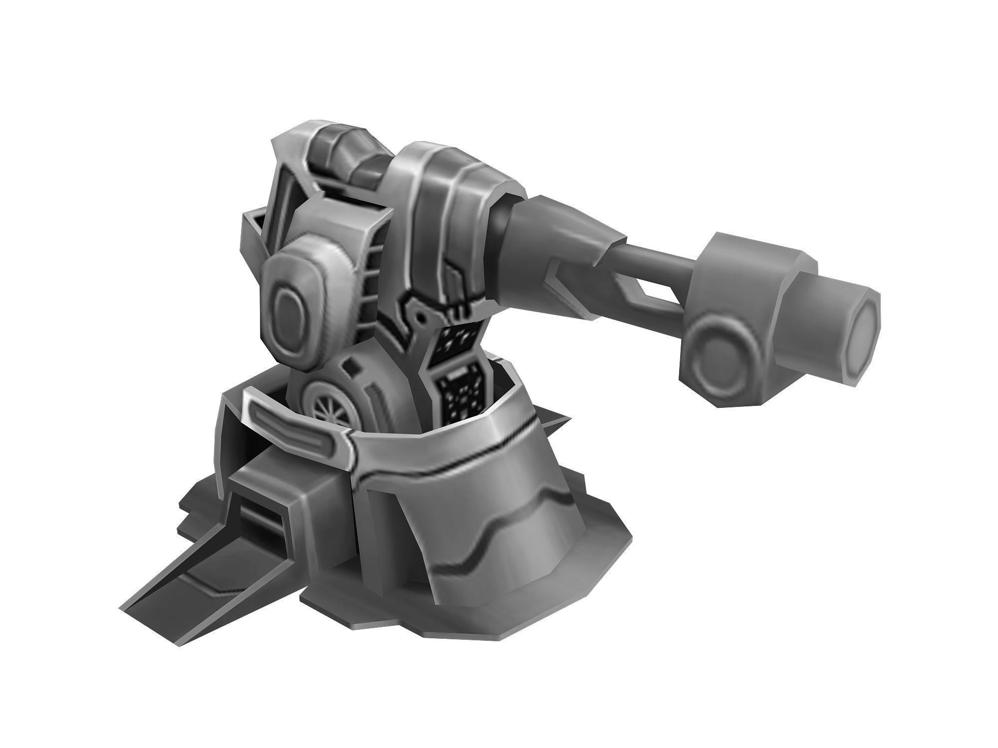 Rotating turret - flame type 01 3D model_2