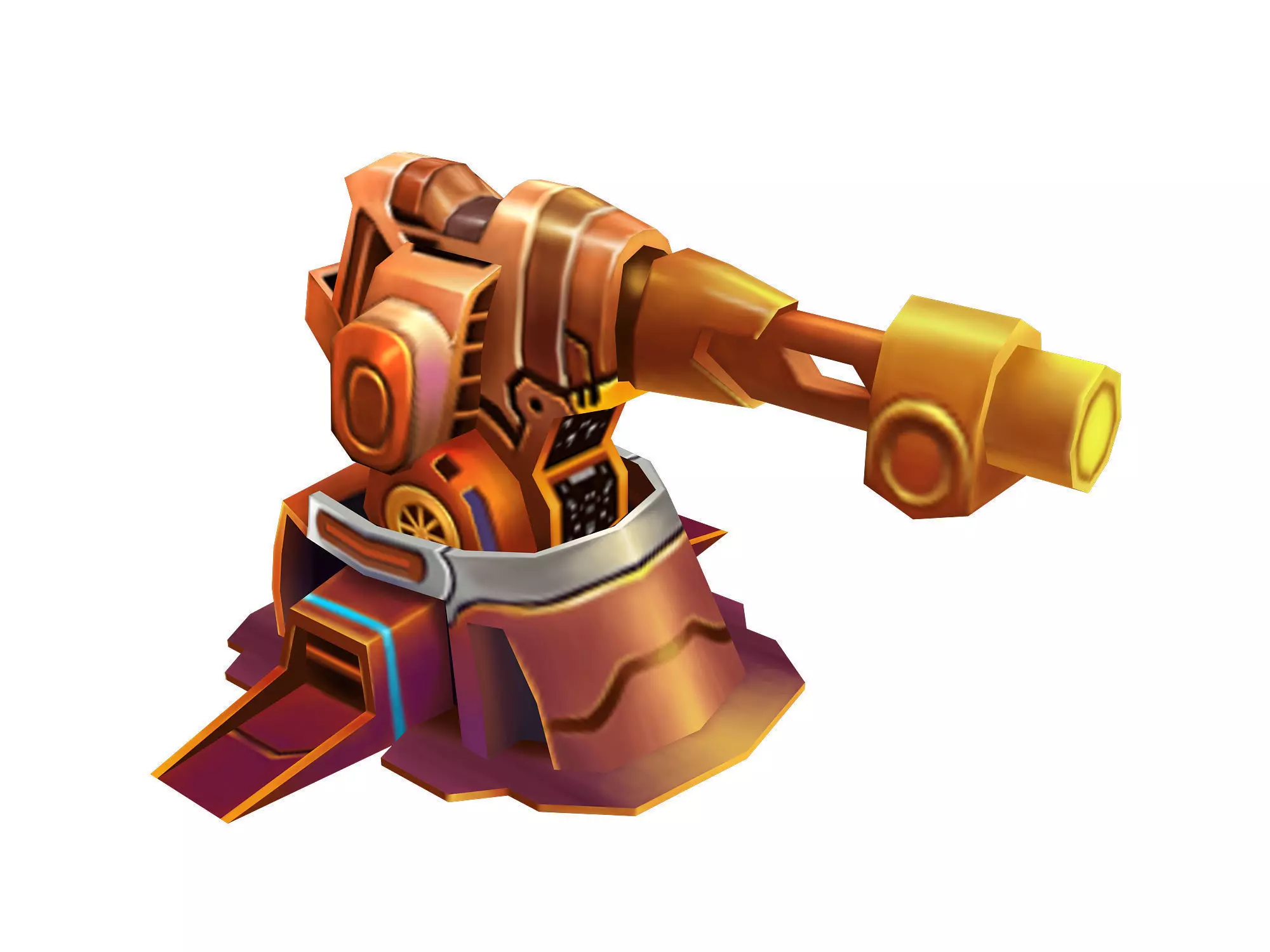 Rotating turret - flame type 01 3D model_0