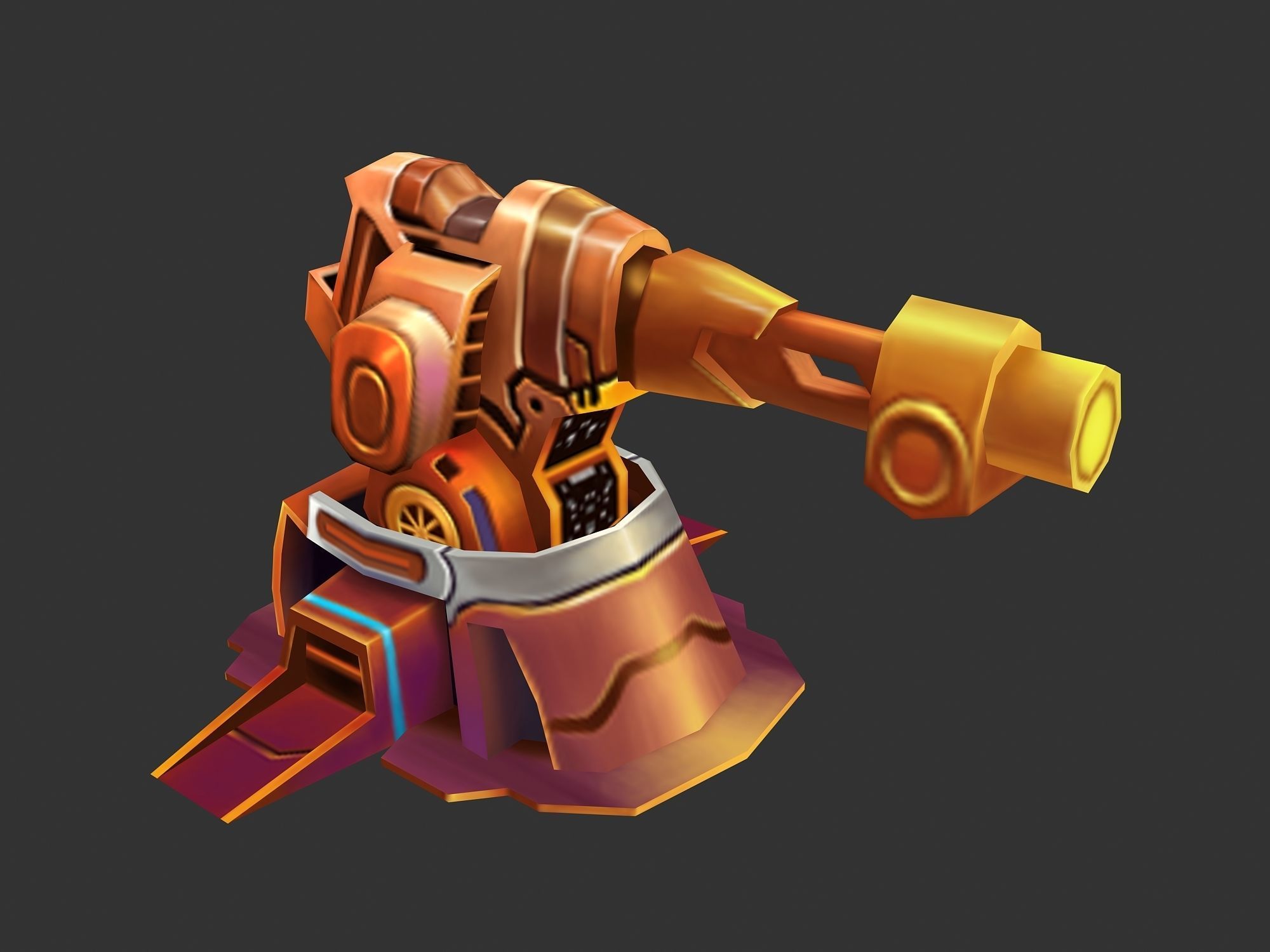 Rotating turret - flame type 01 3D model_1