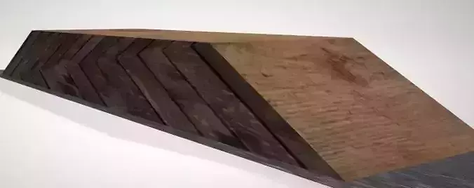 Ramp low poly wooden plank Free 3D model