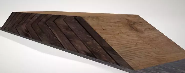 Ramp low poly wooden plank Free 3D model