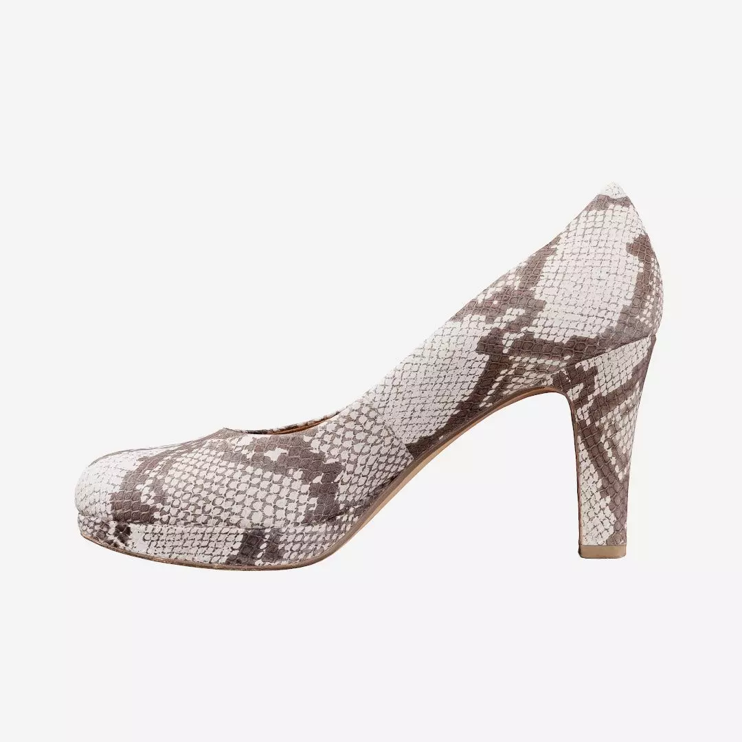 Snake Pattern Pumps Low-poly 3D model_0