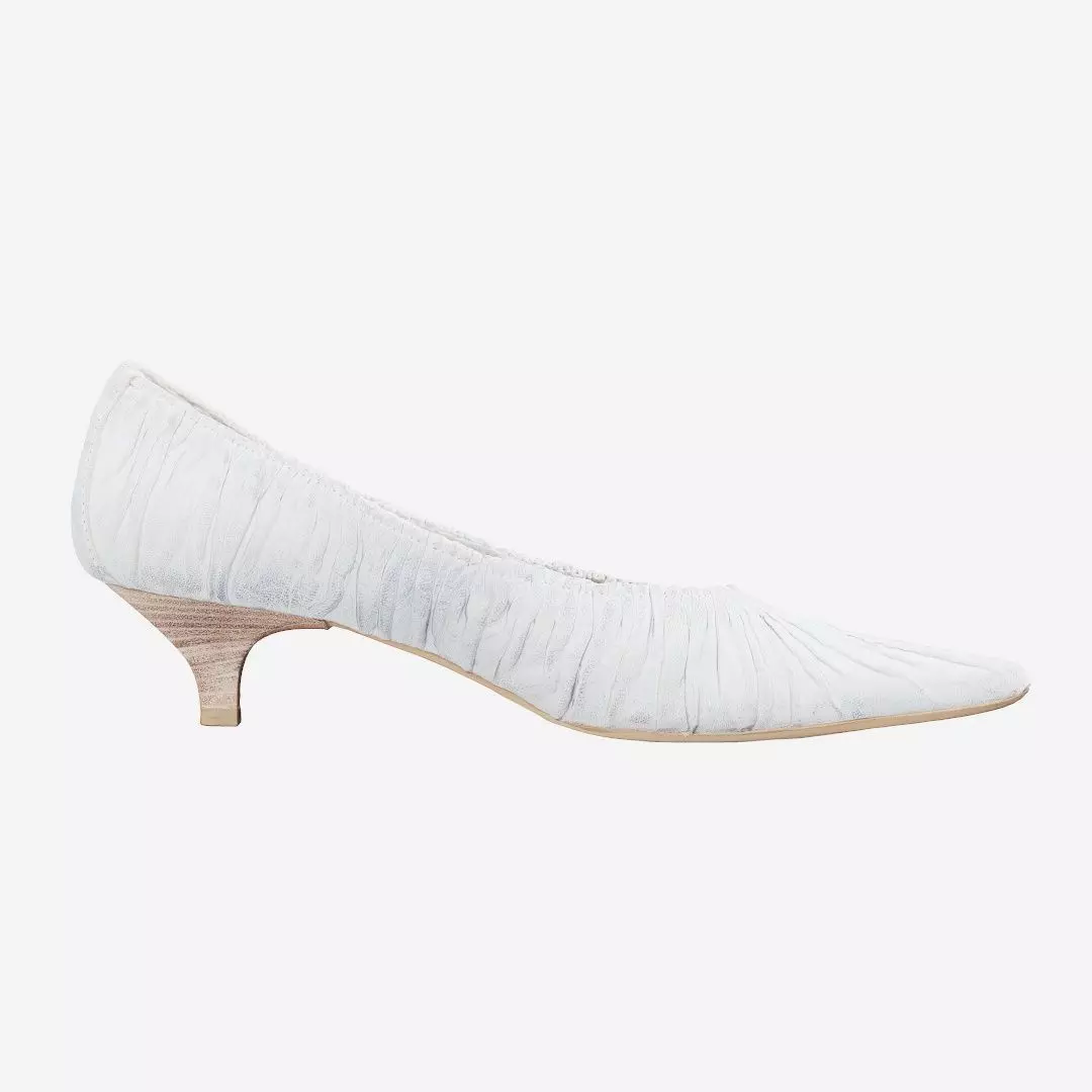 Silver Draped Fabric Pumps Low-poly 3D model