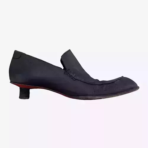 Black Leather Vintage Pumps Low-poly 3D model