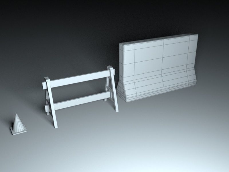 Traffic signs Low-poly 3D model_2