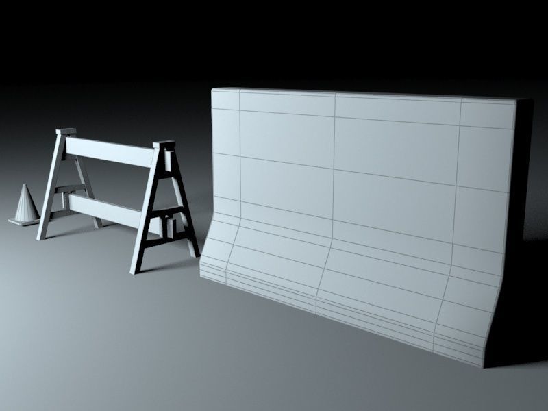 Traffic signs Low-poly 3D model_3