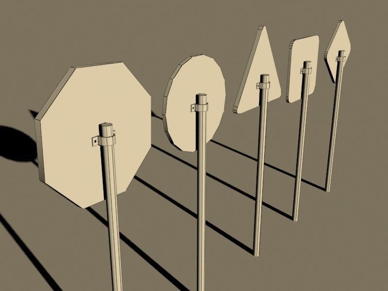 Traffic signs Low-poly 3D model_7