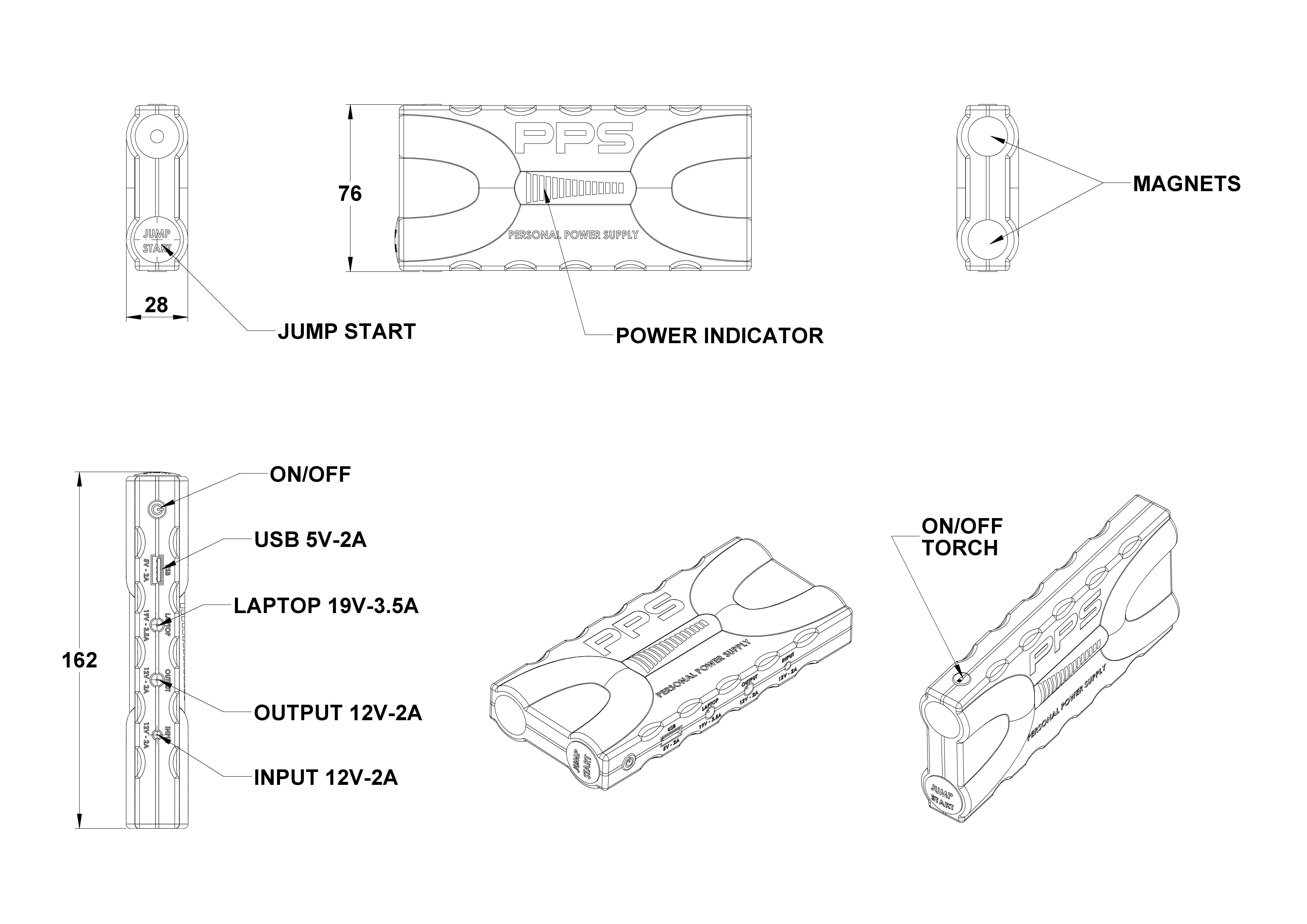 Portable Jump Starter 3D model_1