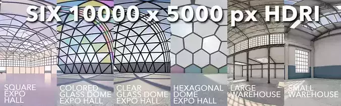 Six interior 360 HDRI 32BIT