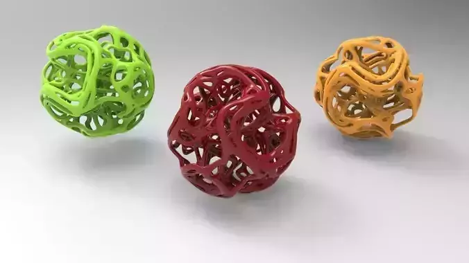 Coranoid three colorful spheres 3D print model