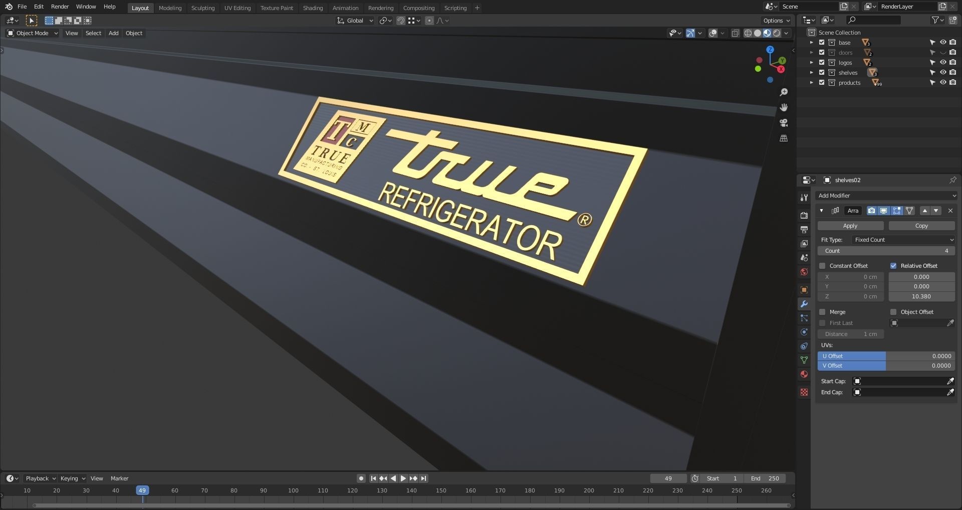 True GDM-47-LD Glass Door Marchendiser 3D model_9