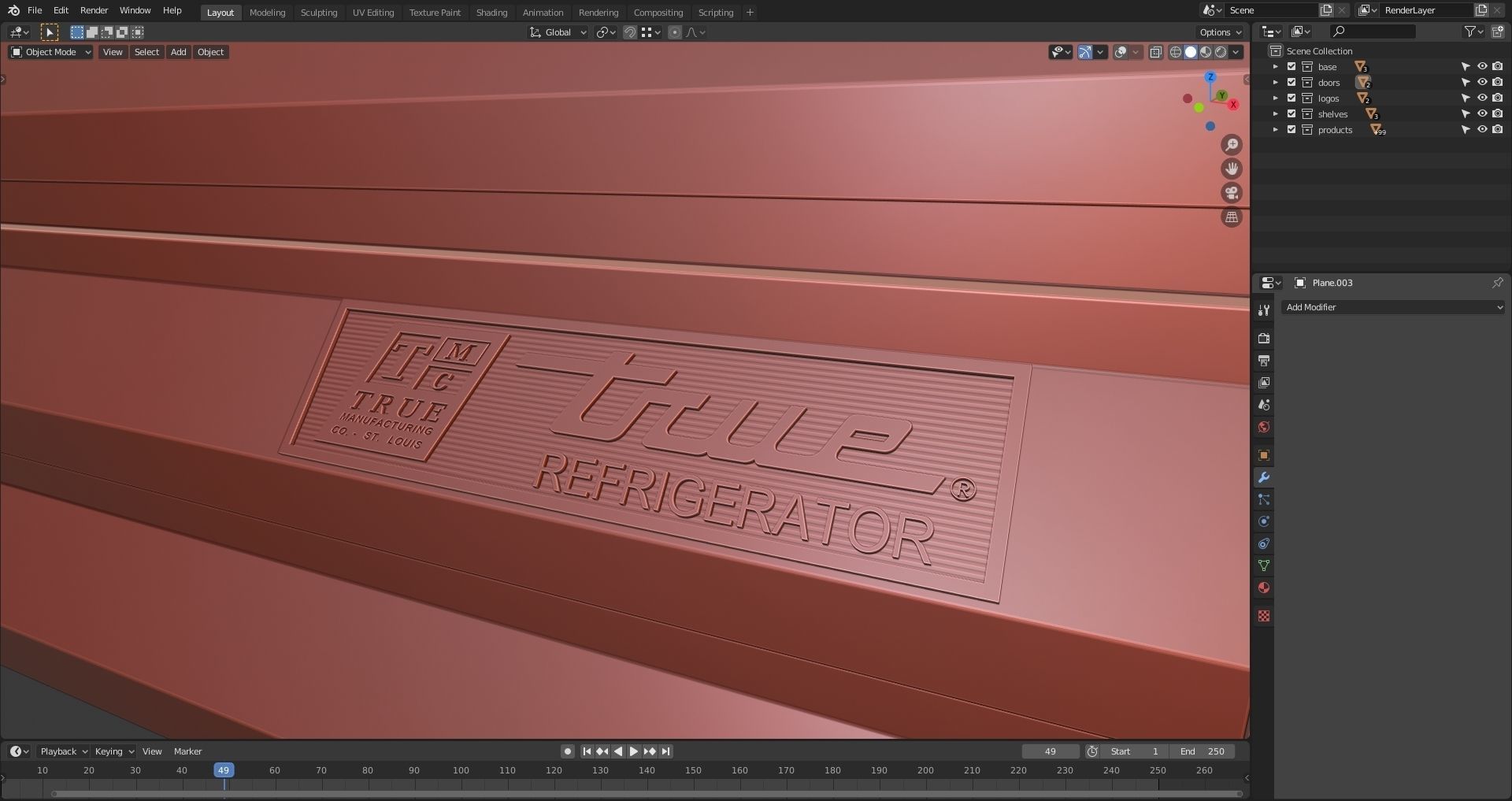 True GDM-47-LD Glass Door Marchendiser 3D model_7