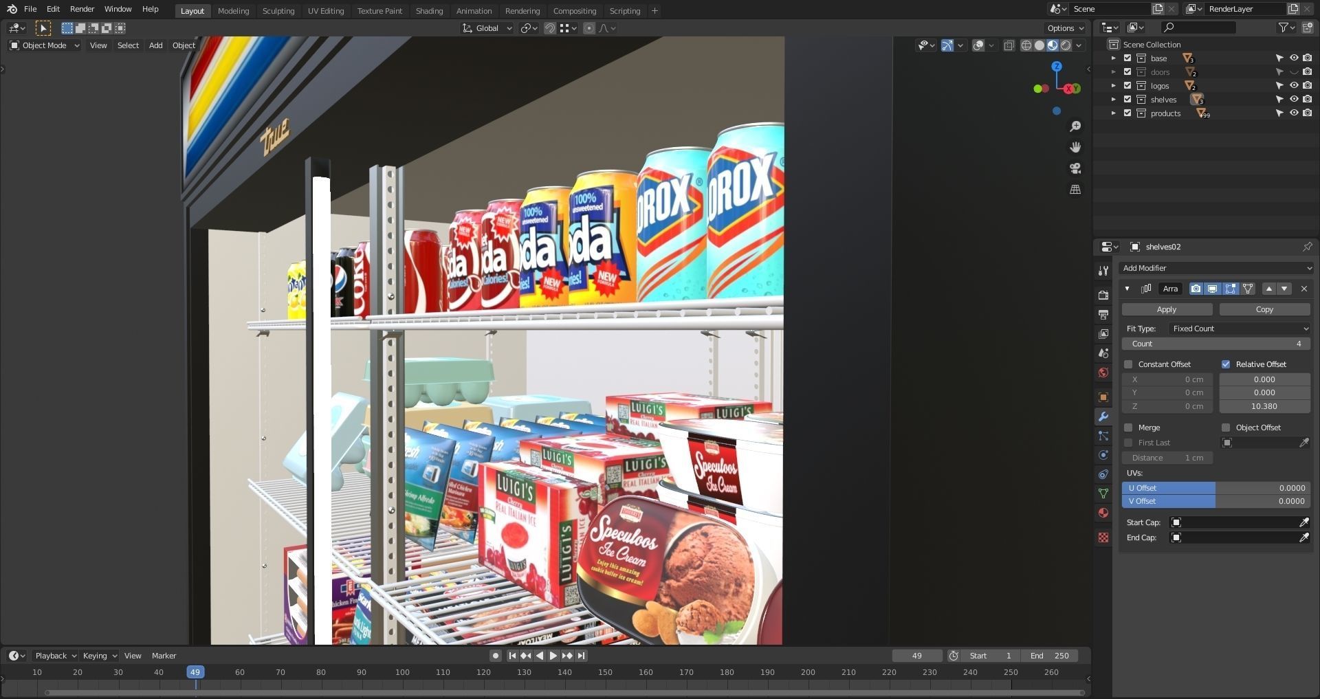 True GDM-47-LD Glass Door Marchendiser 3D model_10