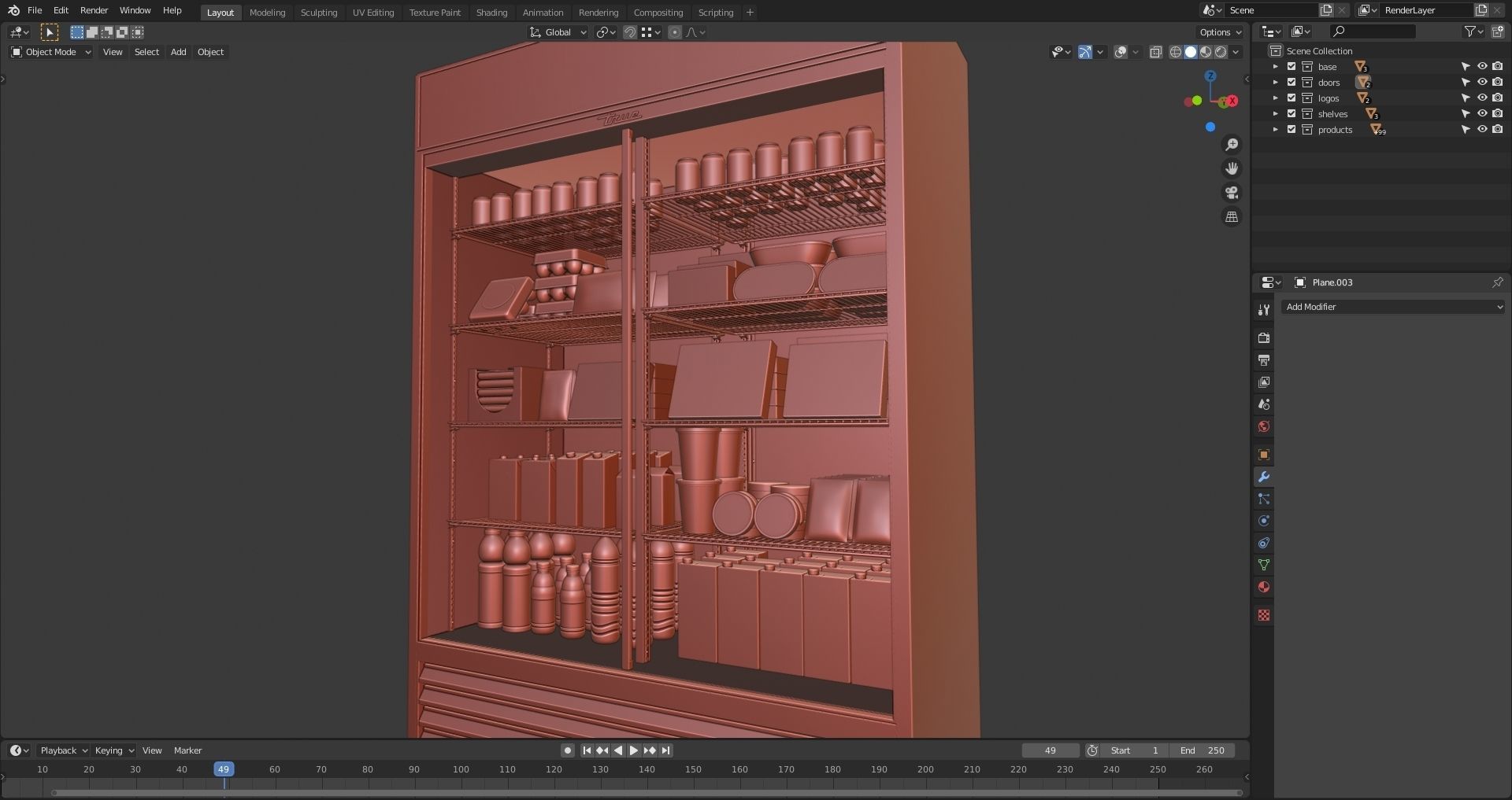 True GDM-47-LD Glass Door Marchendiser 3D model_5