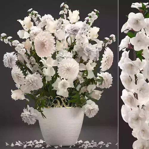 Bouquet of wthite flowers 3D model