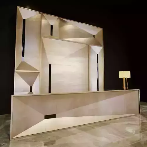 Reception table with lamp