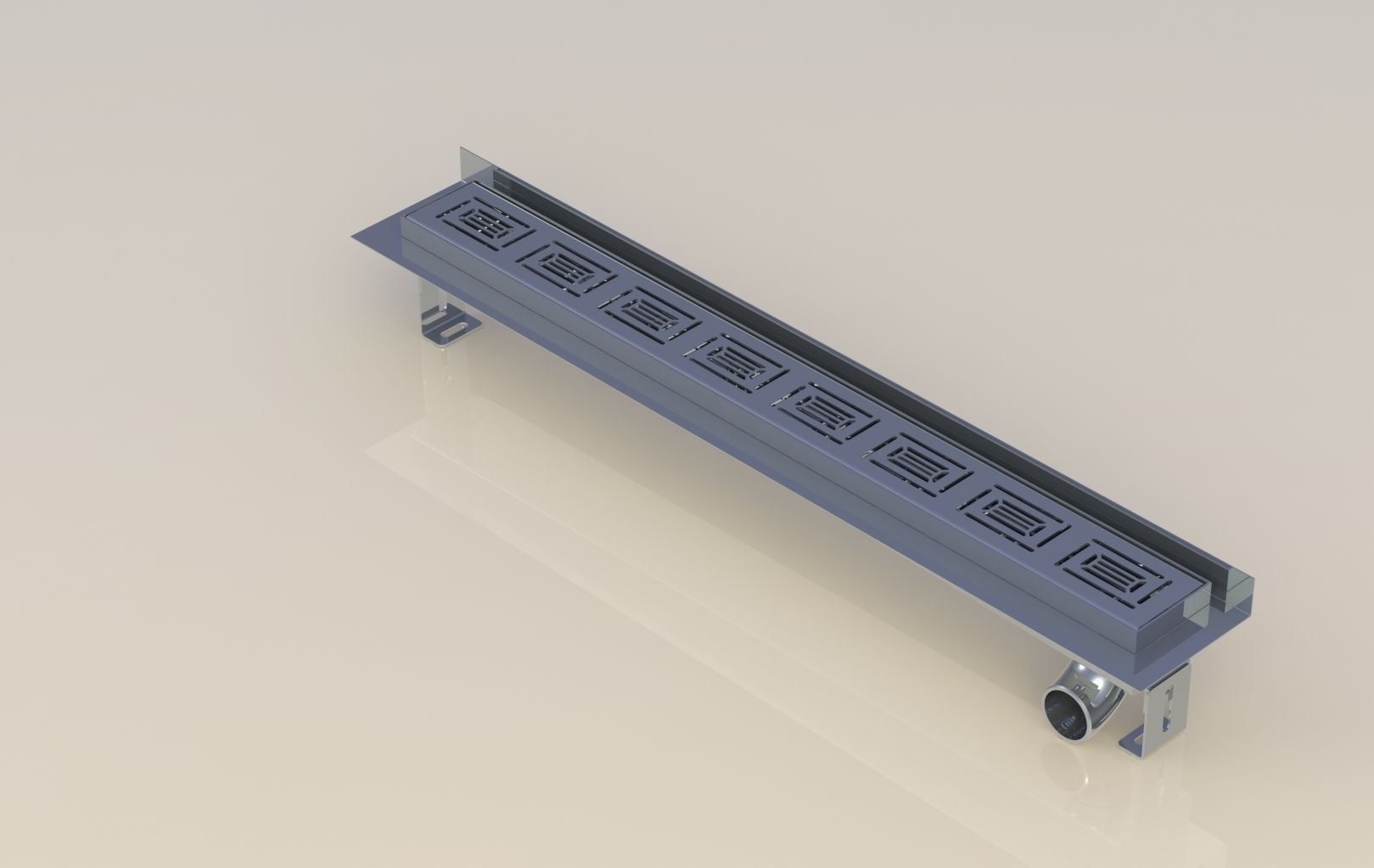 Shower linear drain 3D model_1