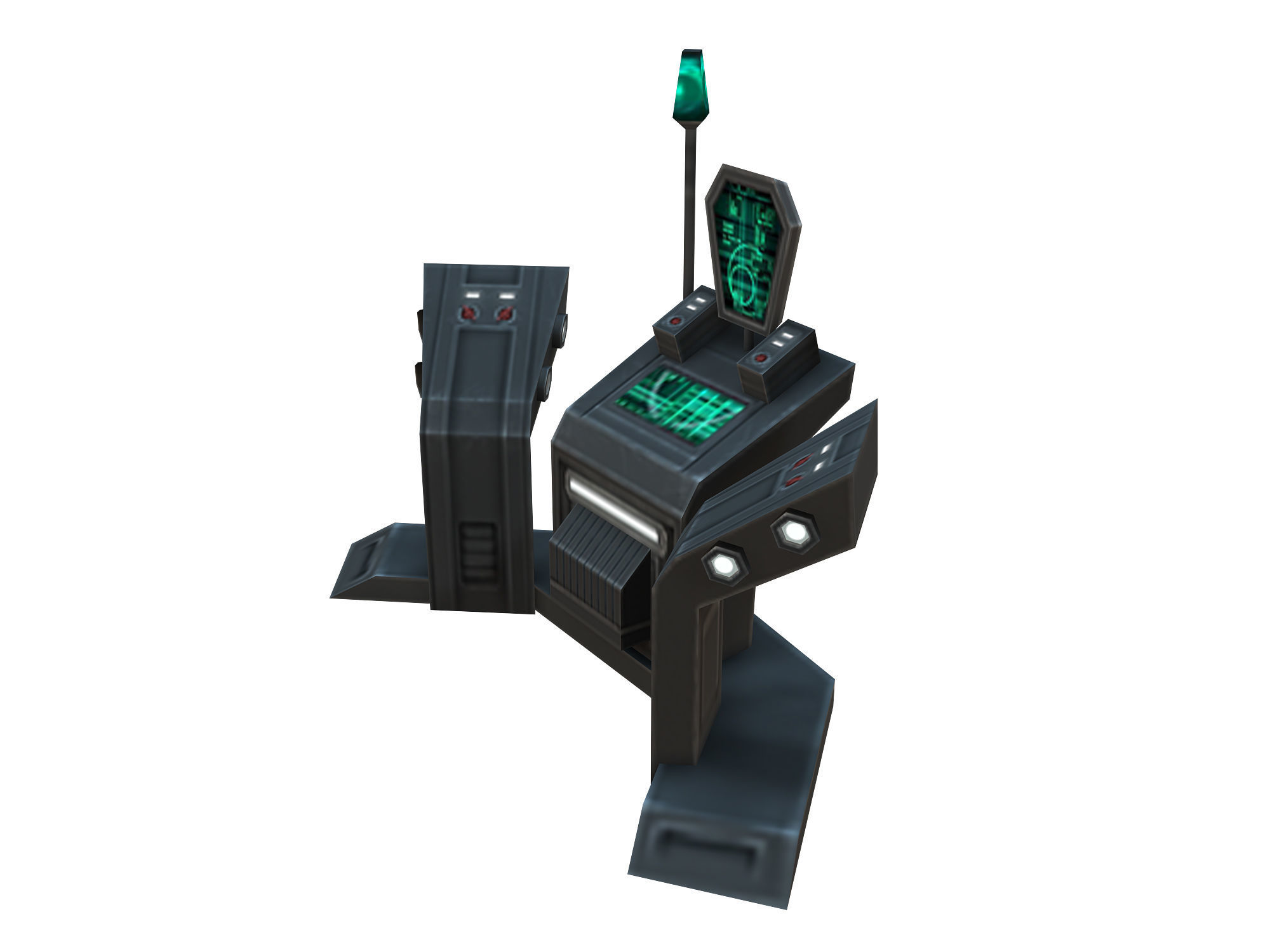 Command-console futuristic device 3D model_4