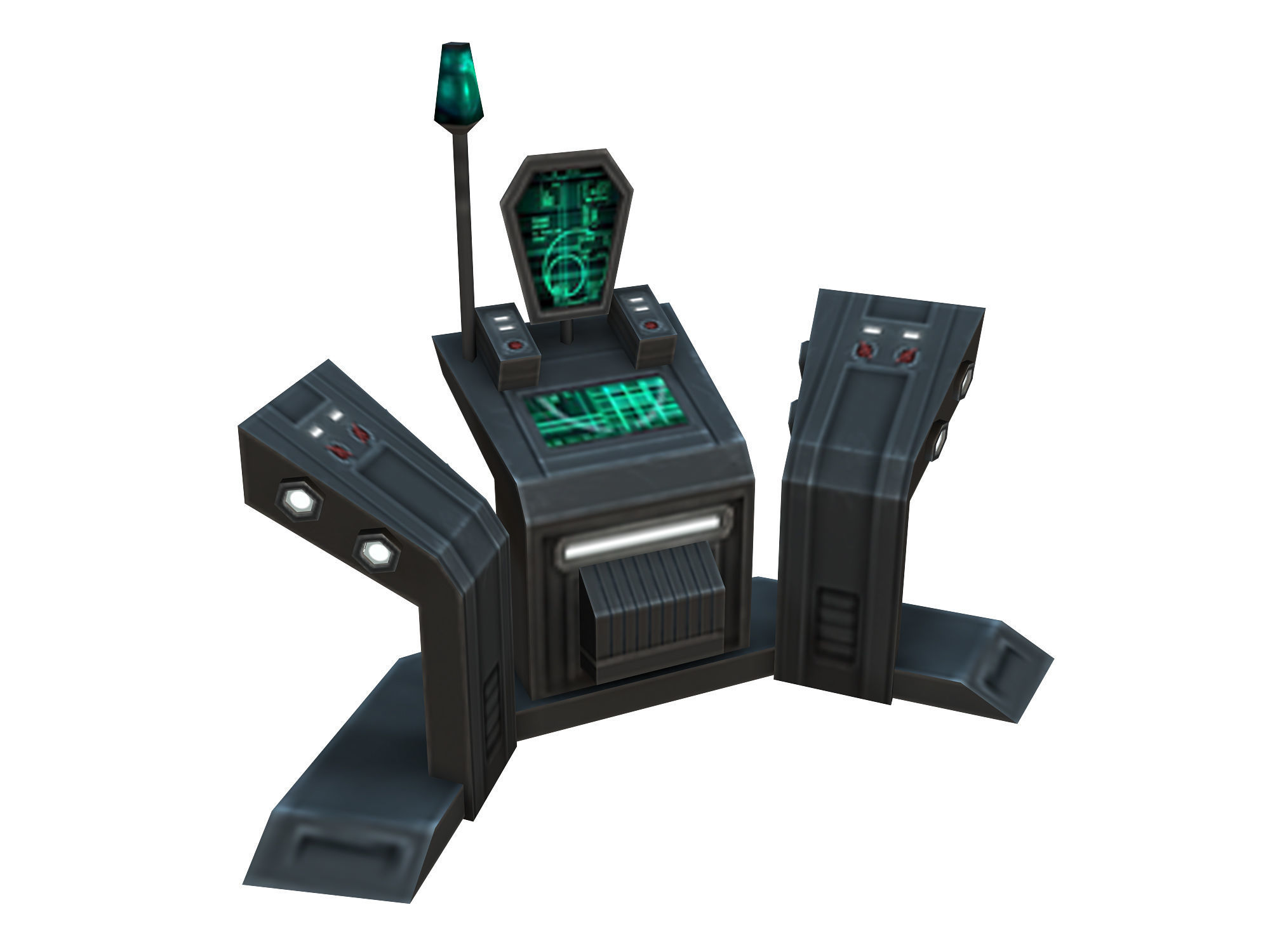 Command-console futuristic device 3D model_5