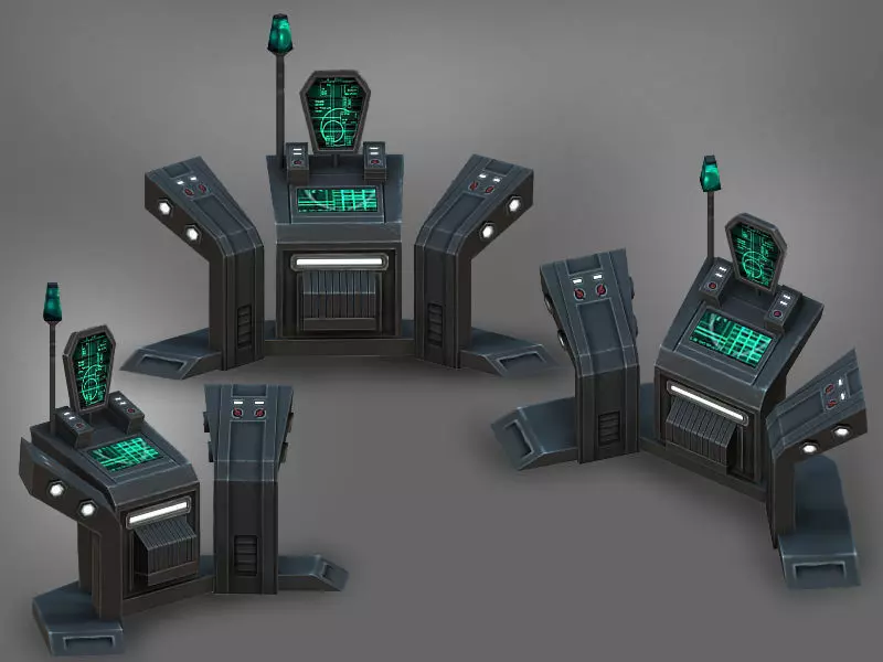 Command-console futuristic device 3D model_0