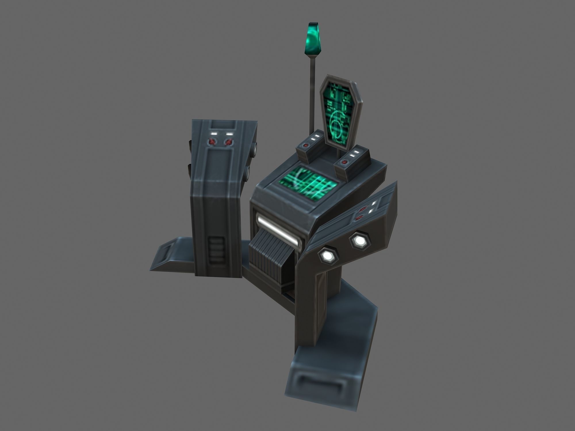 Command-console futuristic device 3D model_2