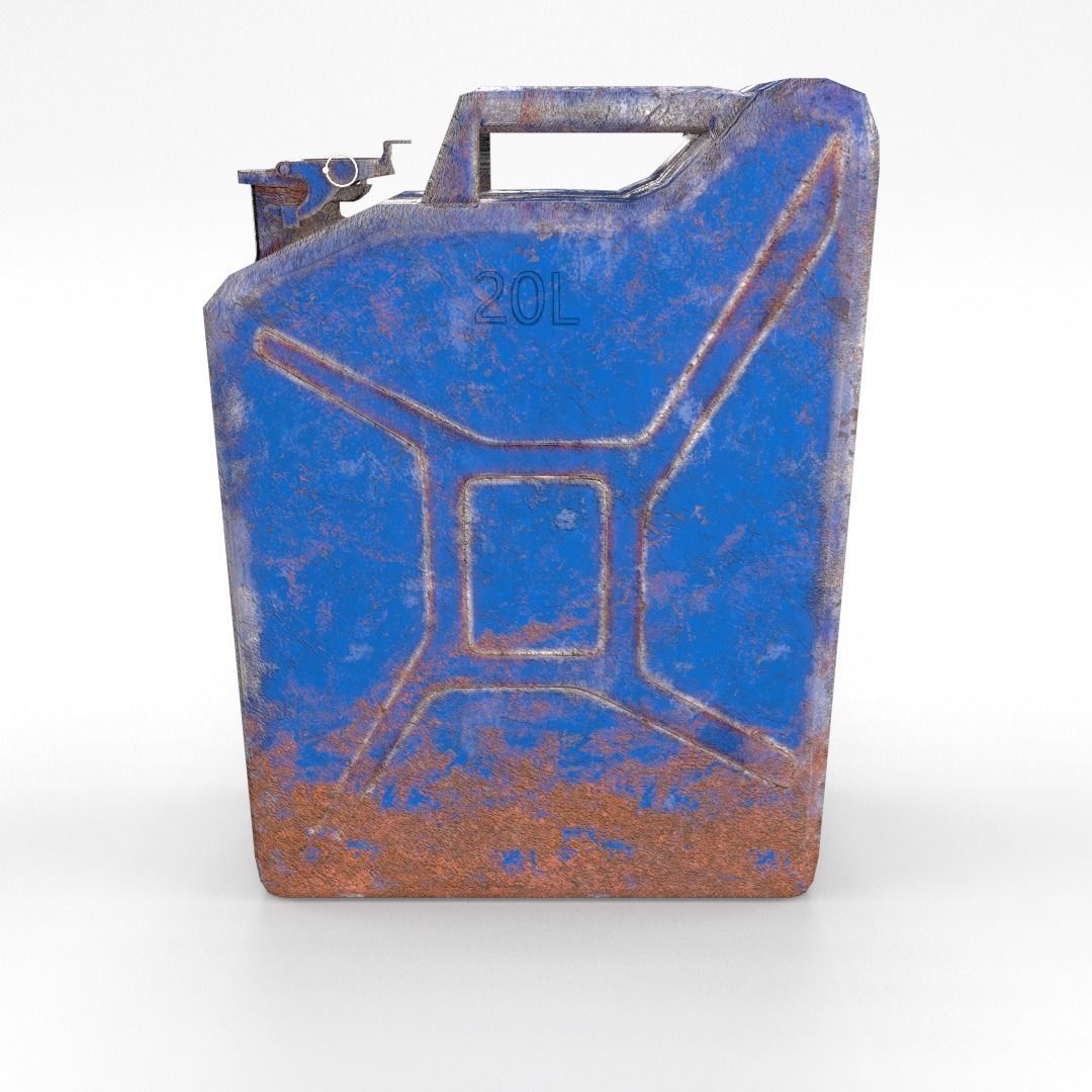 Jerry Can Low Poly Weathered 3 PBR Low-poly 3D model_1