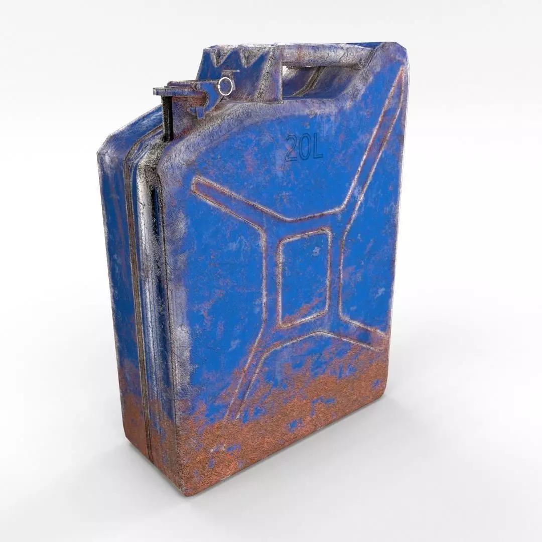 Jerry Can Low Poly Weathered 3 PBR Low-poly 3D model_0