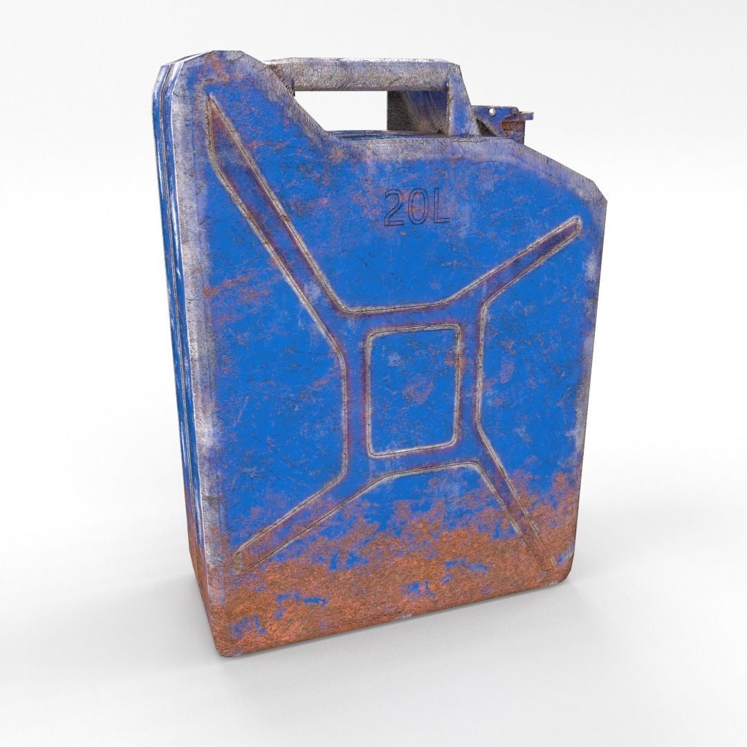 Jerry Can Low Poly Weathered 3 PBR Low-poly 3D model_3