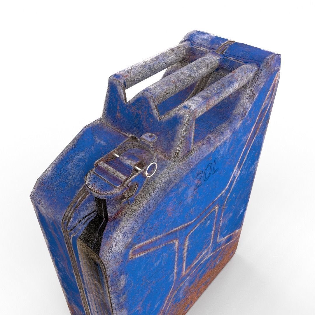 Jerry Can Low Poly Weathered 3 PBR Low-poly 3D model_5