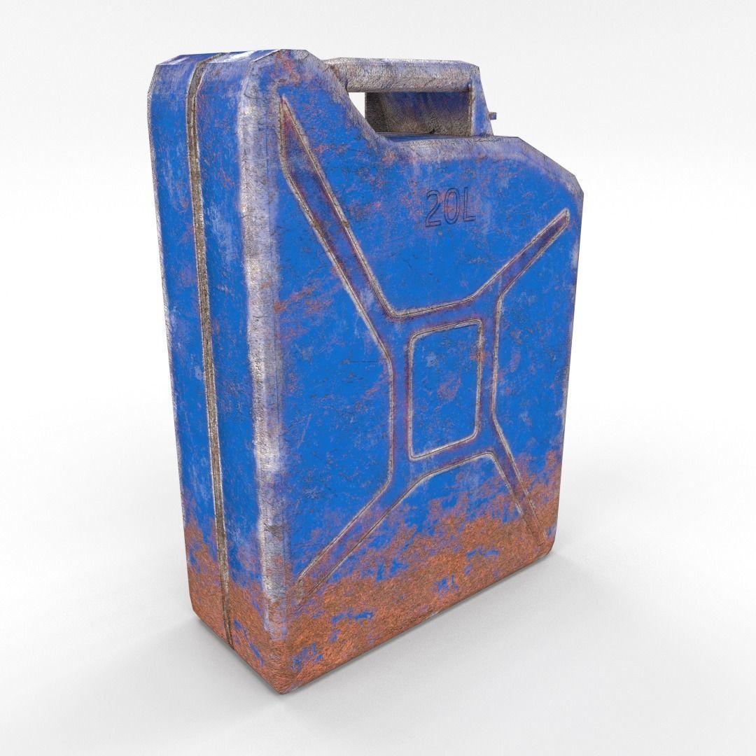Jerry Can Low Poly Weathered 3 PBR Low-poly 3D model_2