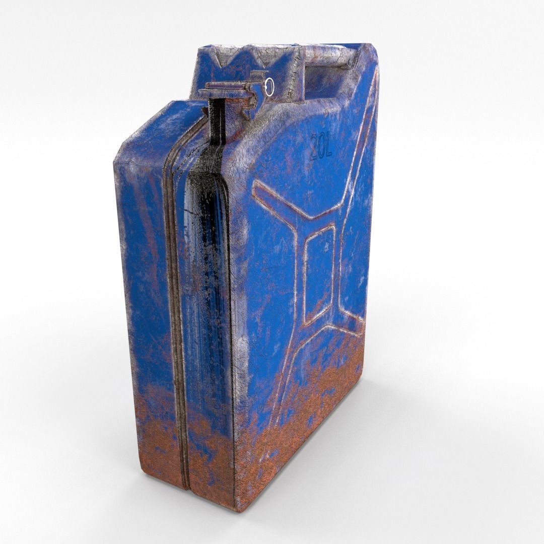 Jerry Can Low Poly Weathered 3 PBR Low-poly 3D model_4