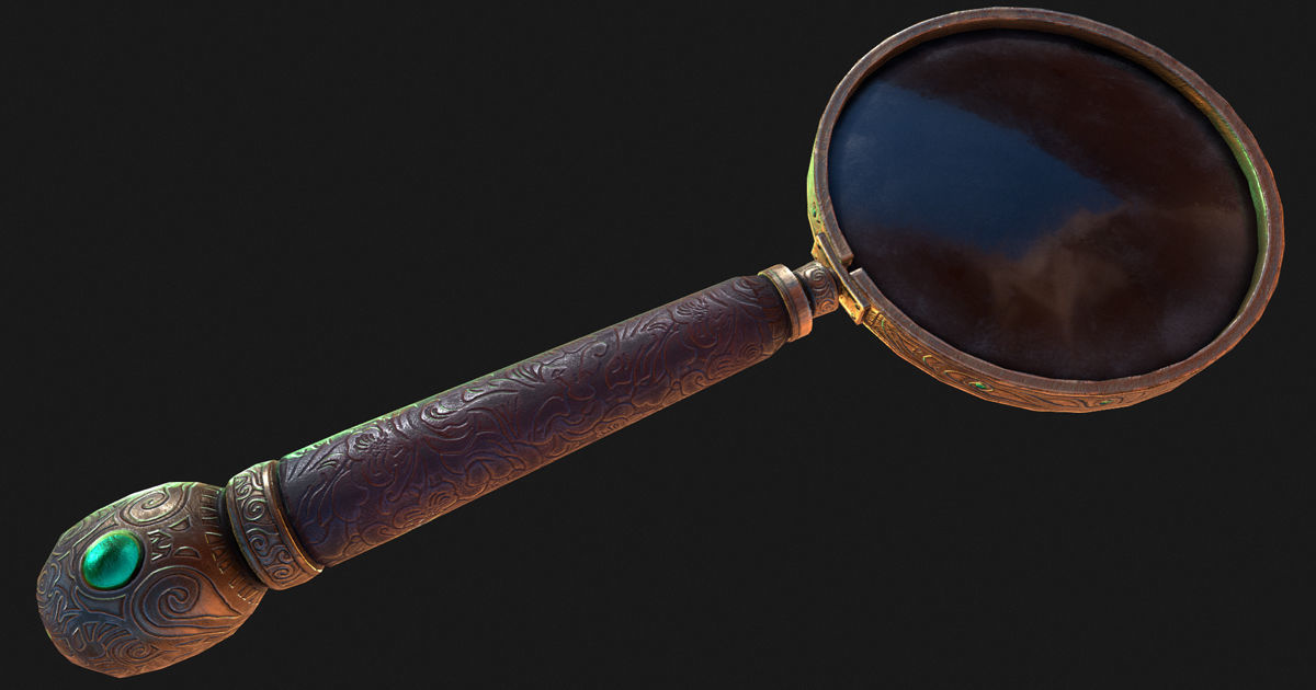 Magnifying Glass Low-poly 3D model_6