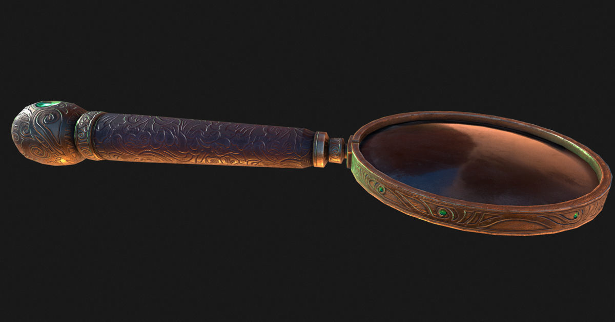 Magnifying Glass Low-poly 3D model_7