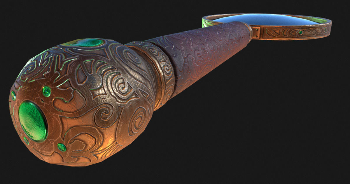 Magnifying Glass Low-poly 3D model_2