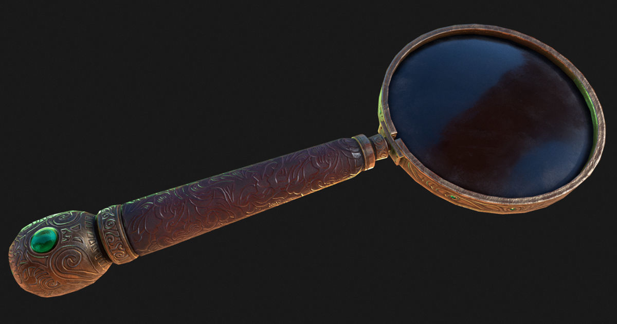 Magnifying Glass Low-poly 3D model_10